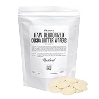 Raw Chemical Free Natural Deodorized Cocoa Butter Wafers - Easy to Weigh, Great for DIY Body Butters, Body Cream, Lip Balms Resealable Standup Pouch (8 OZ)