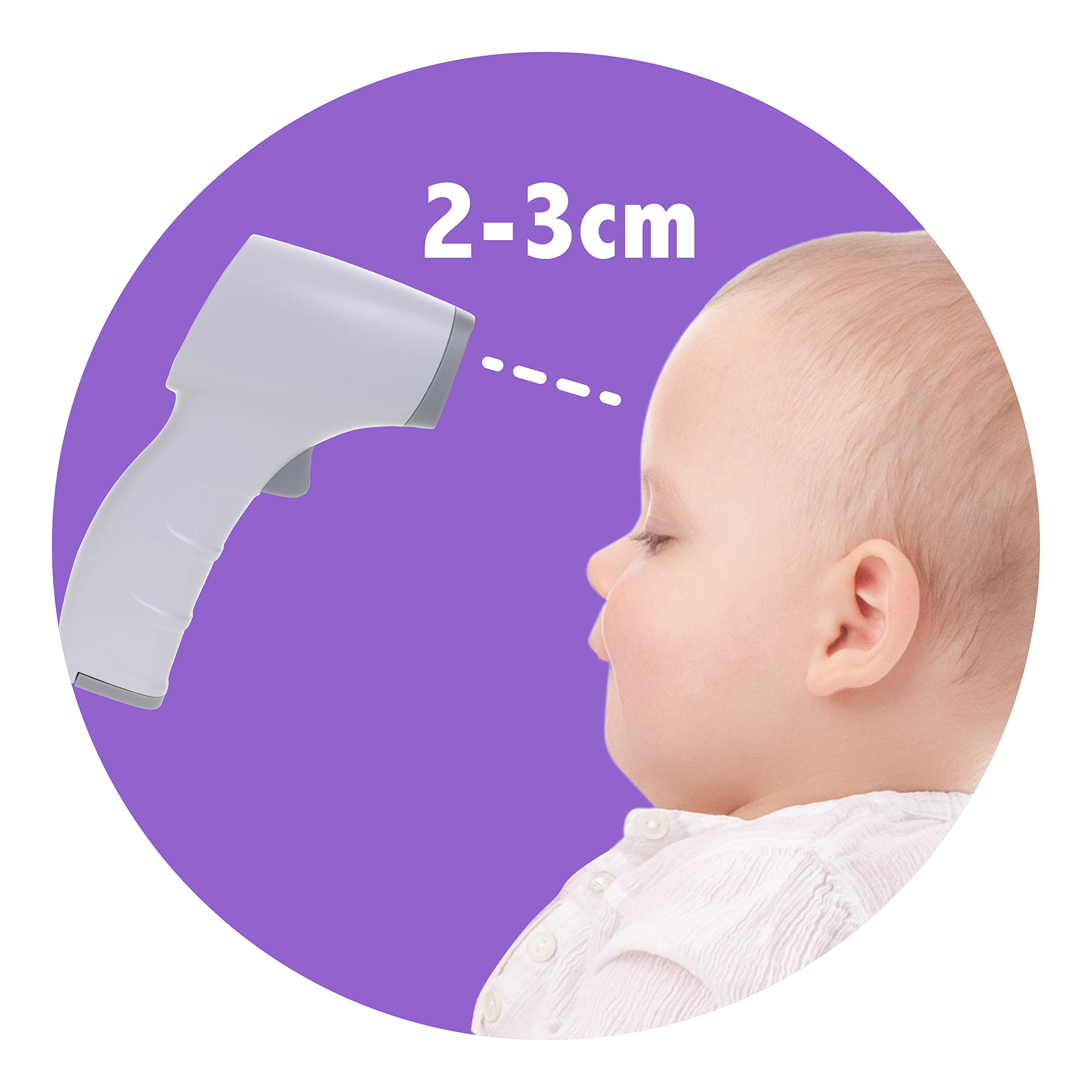Dreambaby Non-Contact Rapid Response Infrared Digital Forehead Thermometer - 20 Readings Memory Recall, 10 sec Shut-Off - for Infants, Children, and Adults - White