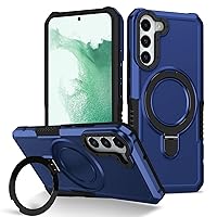 Stand Phone Case for Samsung Galaxy S21 Plus Hard PC+Soft TPU+Fulcrum Bracket Phone Case Shockproof Anti-Drop Protective Cover Samsung S21 Plus 5G Military Cases Bult-in Hidden Bracket Blue