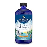 Arctic Cod Liver Oil, Orange - 16 oz - 1060 mg Total Omega-3s with EPA & DHA - Heart & Brain Health, Healthy Immunity, Overall Wellness - Non-GMO - 96 Servings