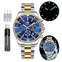 OLEVS Watch for Men Diamond Business Quartz Stainless Steel Waterproof Luminous Date Wrist Watch