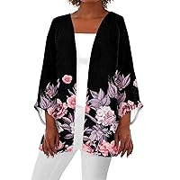 Resort Wear for Women 2024 Womens Casual Boho Floral Print V Neck Womens Fashion Tops Wrap Blouse Cute Shirts for Women Cover Tops for Women Womens Tops Plus Size Clearance Pink 5XL
