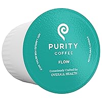 Purity Coffee FLOW Medium Roast Organic Coffee - USDA Certified Organic Specialty Grade Arabica Single-Serve Coffee Pods - Third Party Tested for Mold, Mycotoxins and Pesticides - 12 ct Box