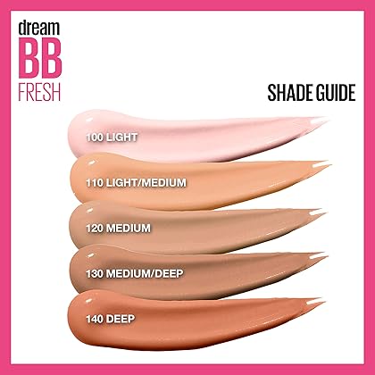 Maybelline New York Dream Fresh Skin Hydrating BB cream, 8-in-1 Skin Perfecting Beauty Balm with Broad Spectrum SPF 30, Sheer Tint Coverage, Oil-Free, Light/Medium, 1 Fl Oz