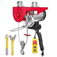 VEVOR Electric Hoist with 14ft Control, 1320LBS Electric Winch, 110V Electric Hoist with Remote Control & Single/Double Slings for Lifting in Factories, Warehouses, Construction Site, Mine Filed