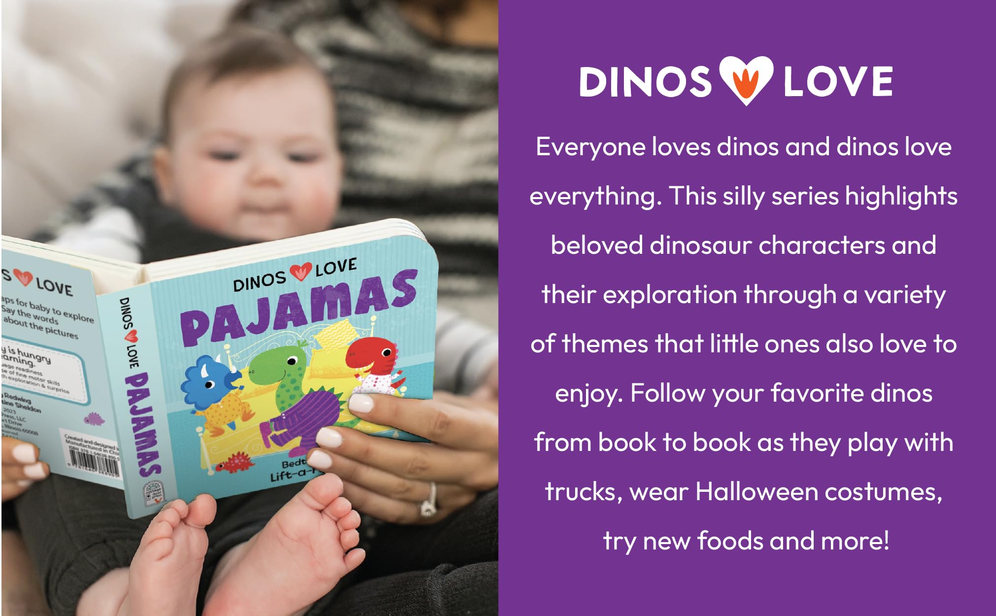Dinos Love Donuts - A Foodie Lift-a-Flap Board Book for Babies and Toddlers to Introdue Trying New Foods; A Fun Dinosaur Adventure