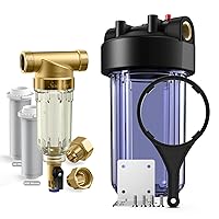 SimPure 40/200 Micron Spin Down Sediment Filter (1 Set) and Whole House Water Filter Housing DB10C (1 Set), for Better Filtration Results