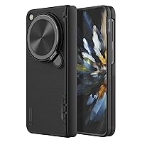 Nillkin for OnePlus Open Case with Metal Kickstand Camera Lens Protection Cover, Frosted Shield Prop Kickstand Case for Oppo Find N3 Fold (Black)