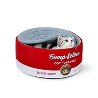 Can-Shaped Cat Bed – Ramen Bowl Cat Bed with Cover | Cute Enclosed Cat Bed with Ultra-Soft Cushion, Private & Cozy Design for Cats & Small Dogs