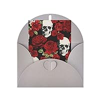 Rose Skull Print Greeting Cards Blank Note Cards With Envelopes For All Occasions Birthday, Wedding
