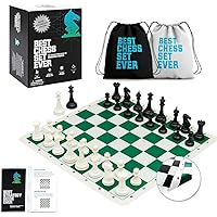 Best Chess Set Ever Tournament Chess Set, 3X Triple Weighted Staunton Pieces, with 20