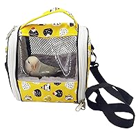 Bird Carrier Small Animals Travel Bag Portable Parrot Cage with Plush Lining Transparent Window Breathable Case