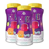 SOLGAR U-Cubes Children's Multi-Vitamin & Mineral - 120 Gummies, Pack of 3 - Great-Tasting Flavor for Kids Ages 2 & Up - Non-GMO, Gluten Free - 180 Total Servings