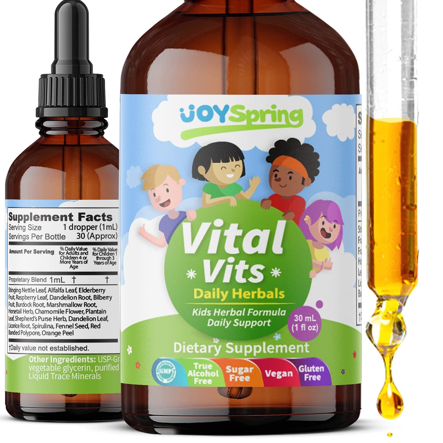Kids Immune Booster to Avoid Getting Sick - Best Natural Kids Cold Medicine, Pure Elderberry Blend for Sickness Relief - Liquid Vitamins for Kids - Vitamin D for Kids Drops