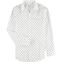 Mens Max Record Button Up Dress Shirt whiteblack 14-14 1/2