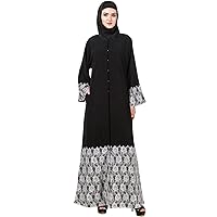 Black Abaya Muslim Jalabiya Jilbab Burqa Maxi Clothing Dress AY-594