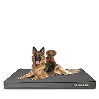 The Dog’s Bed Orthopedic Memory Foam Dog Bed, XXL Grey/Black 54x36, Pain Relief for Arthritis, Hip & Elbow Dysplasia, Post Surgery, Lameness, Supportive, Calming, Waterproof Washable Cover