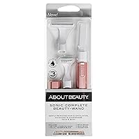 About Face Beauty Sonic Complete Beauty-Wand, Facial Razor & Exfoliator, Includes 3 Blades, Pink