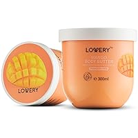 LOVERY Mango Whipped Body Butter - 2-Pack Ultra-Hydrating Shea Butter Body Cream Enriched with Jojoba Oil and Vitamin E - Natural Skin Moisturizer for Men and Women - Normal to Dry Skin