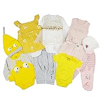TIMATAMA My Little 3 Months Baby Girl Set - dresses, bodysuits, skirt, footed pants and beanie