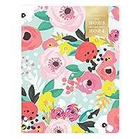 Blue Sky Day Designer for 2023-2024 Academic Year Monthly Planner, 8.5' x 11', Clear Cover, Stapled Binding, Secret Garden Mint (137901-A24)