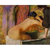 7 Wall Art woman at her bath nude French Impressionism Paintings in Oil - Famous Room Decor -02, 50-$2000 Hand Painted by Art Academies' Teachers