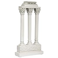 Design Toscano Roman Forum Temple of Castor and Pollux Straight Column Decorative Statue, 8 Inch, Faux Stone Finish