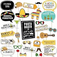 Big Dot of Happiness Let’s Fiesta - Mexican Fiesta DIY Photo Booth Decor and Accessories - 30 Photo Props with Photo Booth Sign Party Virtual Bundle
