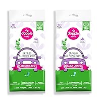 dapple All Purpose Wipes Baby, Hint of Lavender, 30 Count Pouch (Pack of 2) - Plant Based & Hypoallergenic Cleaning Wipes