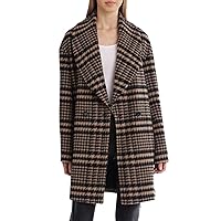 Houndstooth Plaid Oversized Peacoat