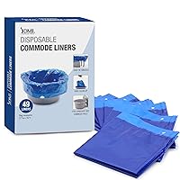 DMI Disposable Commode Liners, Mess Free Clean Up, Easy Tie Handles, Disposable, FSA & HSA Eligible, Dark Blue Color, 7 Pack of 7 liners