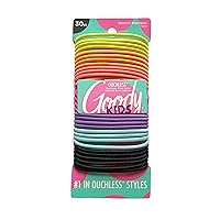 Goody Ouchless Elastic Hair Tie, Kids - 30 Count, Assorted Neon/Multi - Perfect for Fine to Medium, Curly Hair - Pain Free Hair Accessories for Children, Girls and Boys