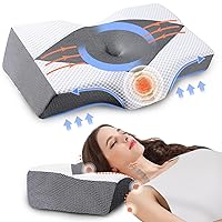 Cervical Neck Pillow for Neck Pain, IKSTAR Memory Foam Neck Pillow for Sleeping, 2 in 1 Ergonomic Pillow for Neck Shoulder Pain Relief, Orthopedic Pillow for Side, Back, Stomach Sleepers [U.S .Patent]