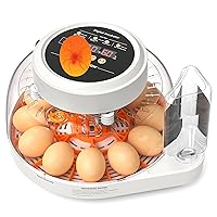 12 Egg Incubator for Hatching Eggs with Humidity Display, Automatic Egg Turner and Egg Candle Tester, Humidity Temperature Control Incubators for Chickens Ducks Quails Eggs