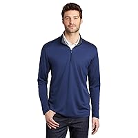 Port Authority Silk Touch Performance 1/4-Zip, Royal/Steel Grey, Large