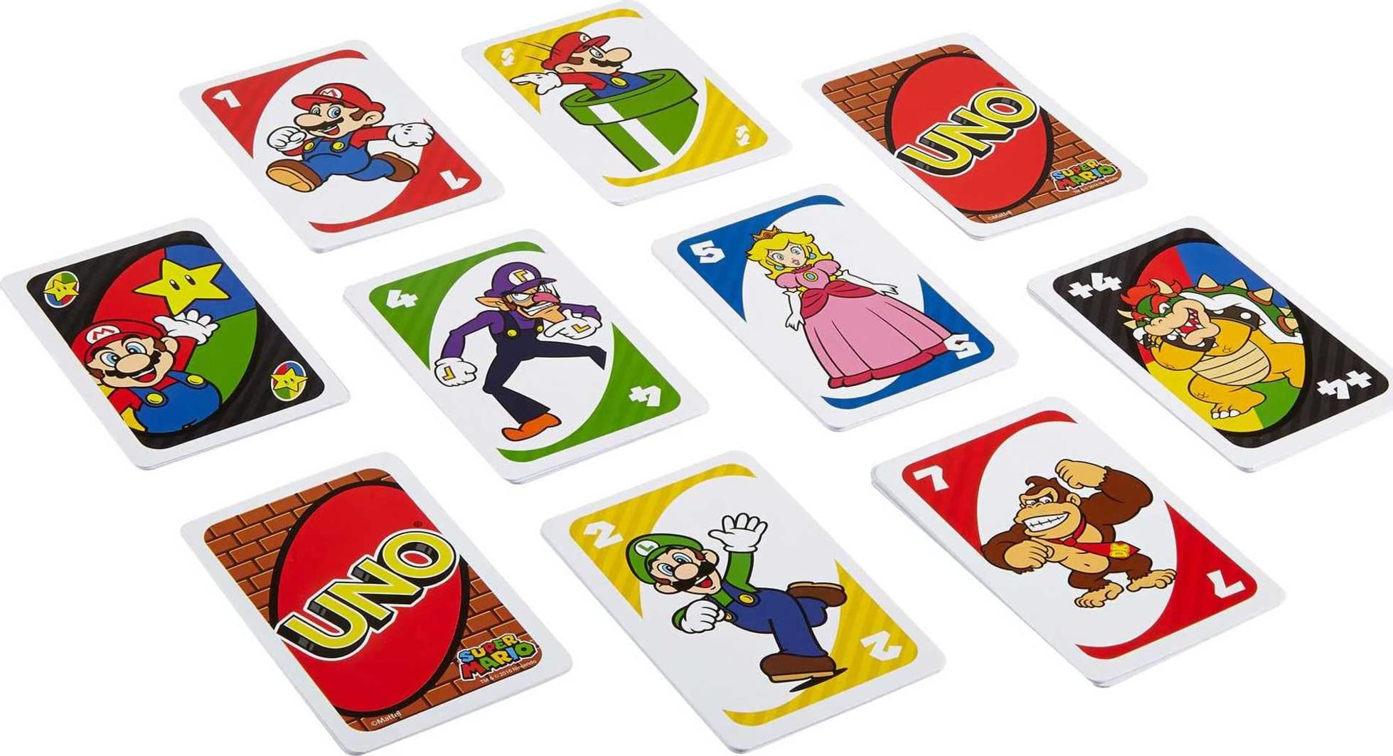 Mattel Games UNO Super Mario Card Game Animated Character Themed Collector Deck 112 Cards with Character Images, Gift for Kids Ages 7 Years Old & Up