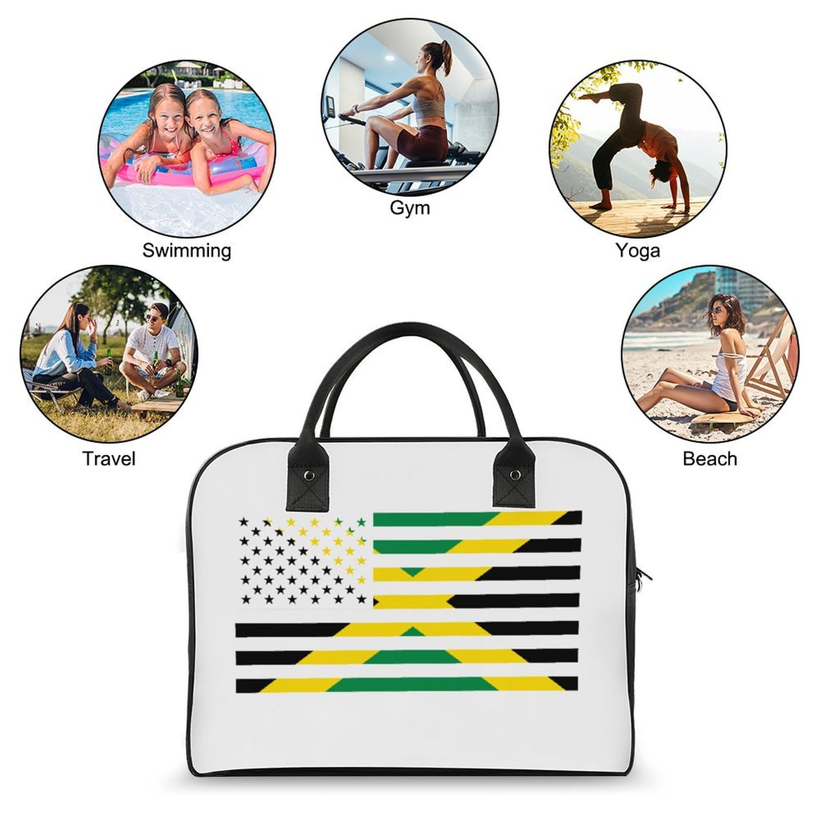 Jamaica American Flag Large Crossbody Bag Laptop Bags Shoulder Handbags Tote with Strap for Travel Office