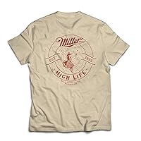 Vintage Classic Miller Witch High Life Beer Logo Sand T-Shirt Front and Back