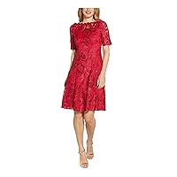 Adrianna Papell Women's Embroidered Lace Midi Dress