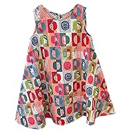Toddler Kids Baby Girls Summer Casual Colorful Doodle Dresses Party Dress Clothes Holiday Sweater for