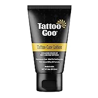 Tattoo Goo Aftercare Lotion Soothing, Color Brightening Skin Moisturizer - Healing Treatment with Olive Oil, Healix Gold + Panthenol - Vegan, (Packaging May Vary) - 2 oz