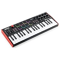 AKAI Professional MPK Mini Plus - 37-key USB MIDI keyboard controller with 8 RGB MPC pads, rotary controls and music production software for PC and Mac