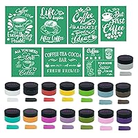 22 Pcs Chalk Paste Starter kit for Beginner,Silk Screen Stencils,DIY Chalk Craft Paint Kit Art Supplies Painting on Home Decor Wood Furniture Chalkboard Fabric Screen Printing Ink 40ml per Jar