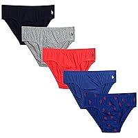 U.S. Polo Assn. Men's Underwear - Low Rise Briefs with Contour Pouch (5 Pack)
