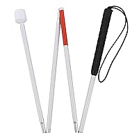 Blind Cane Mobility Stick - Reflective Red and White Cane with Marshmallow Ball Tip, Seeing and Sight Impaired Foldable Blind Walking Stick for Visually Impaired Men and Women