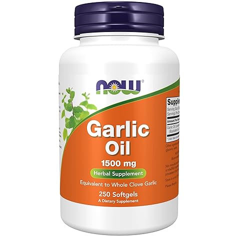 NOW Supplements, Garlic Oil 1500 mg, Serving Size Equivalent to Whole Clove Garlic, 250 Softgels