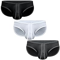 Real Men Ares-Accent Low-Rise Pouch Bikini Brief – 1, 3, 6 Pack with Size ABCD Pouch XS - 5XL