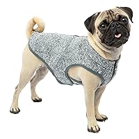 Kurgo Core Dog Sweater, Knit Dog Sweater With Fleece Lining, Cold Weather Pet Jacket, Zipper Opening for Harness, Adjustable Neck, Year-Round Sweater for Small Dogs (Heather Black, X-Small)