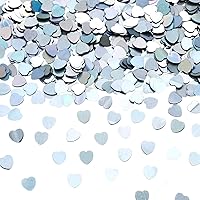 Iridescent White Heart-Shaped Confetti Laser Confetti for Table Decoration Wedding Party Decoration, 60 grams