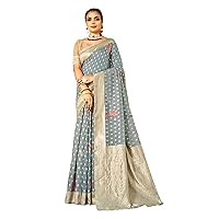 Traditional Indian Wear Cotton Saree With Cotton Saree & Blouse Muslim Sari 4968